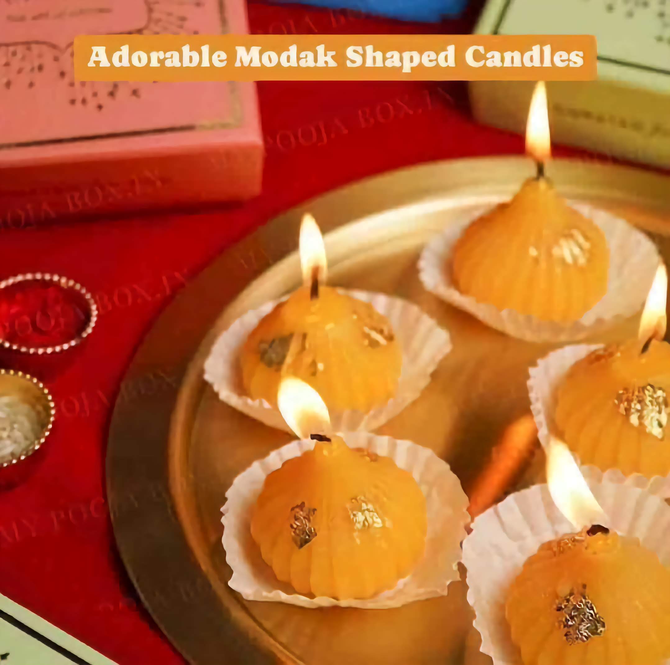 Modak Shaped Scented Candles (Pack of 4) – Perfect for Festive Décor & Gifting